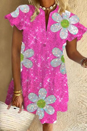A Clearance Sale!!!Sparkling Hot Pink Sequin Dress